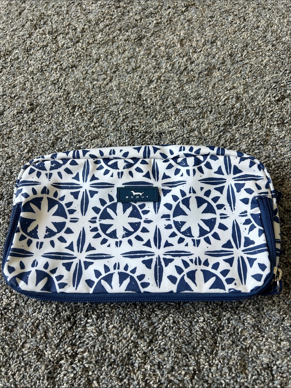 Scout Navy and White Patterned Travel Pouch